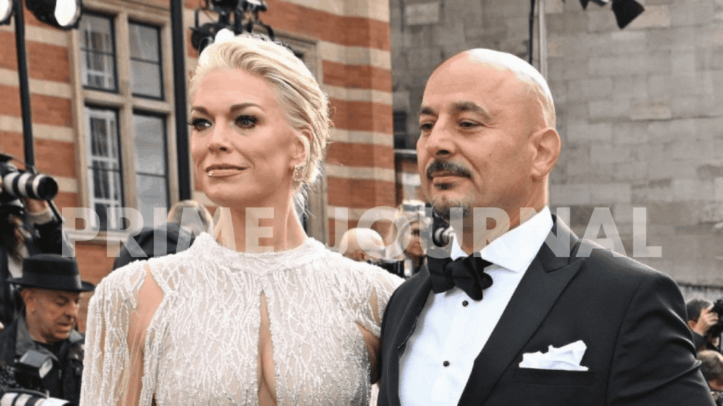 Elegant couple at a formal event.