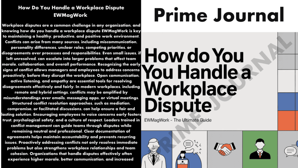 How Do You Handle a Workplace Dispute EWMagWork