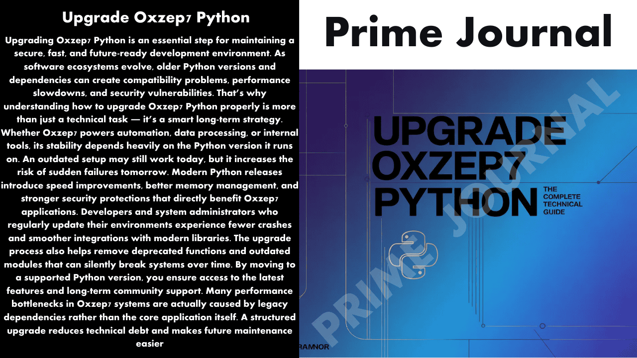 Upgrade Oxzep7 Python