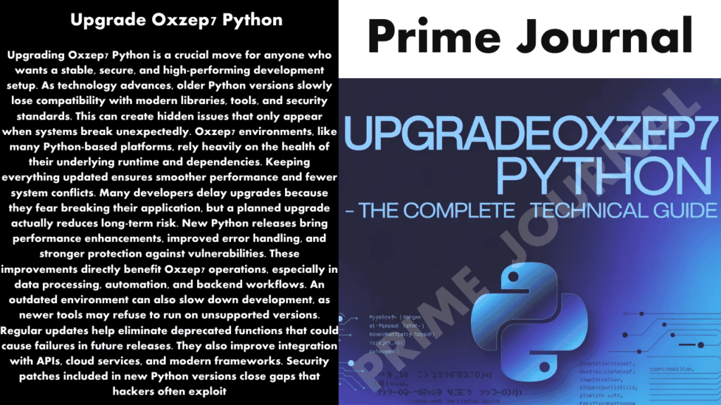 Upgrade Oxzep7 Python