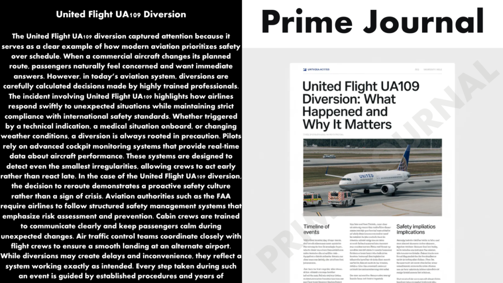 United Flight UA109 Diversion