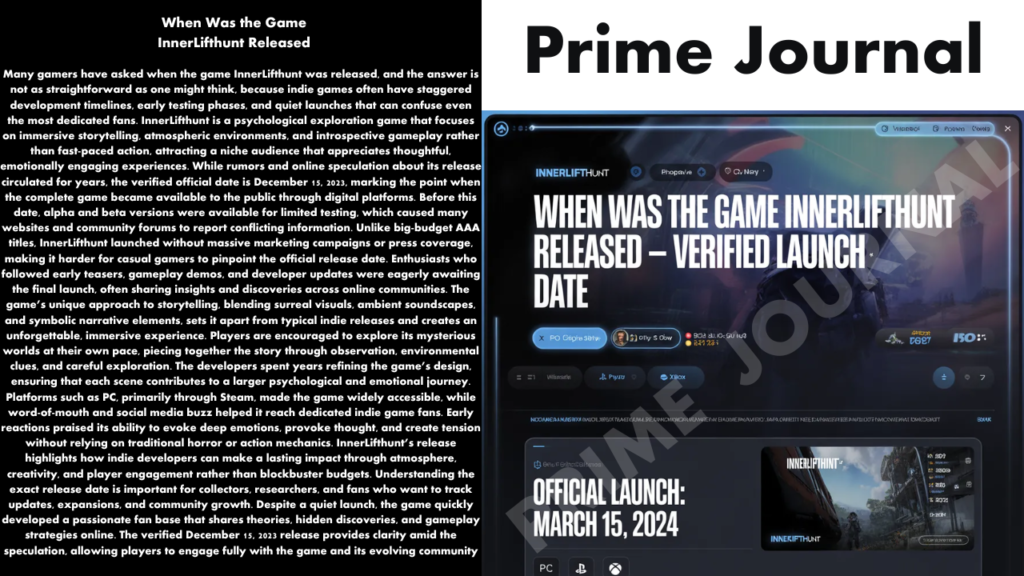 When Was the Game InnerLifthunt Released