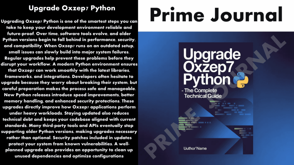 Upgrade Oxzep7 Python