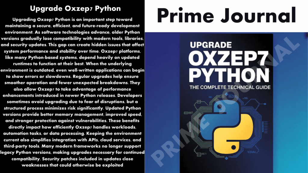 Upgrade Oxzep7 Python