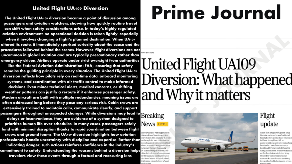 United Flight UA109 Diversion
