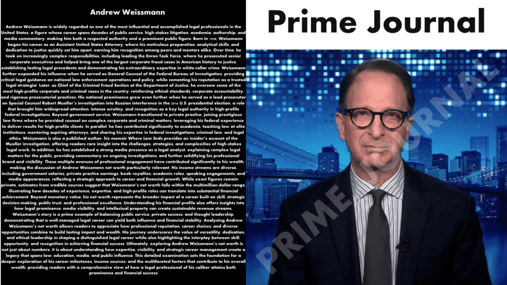 Andrew Weissmann Net Worth