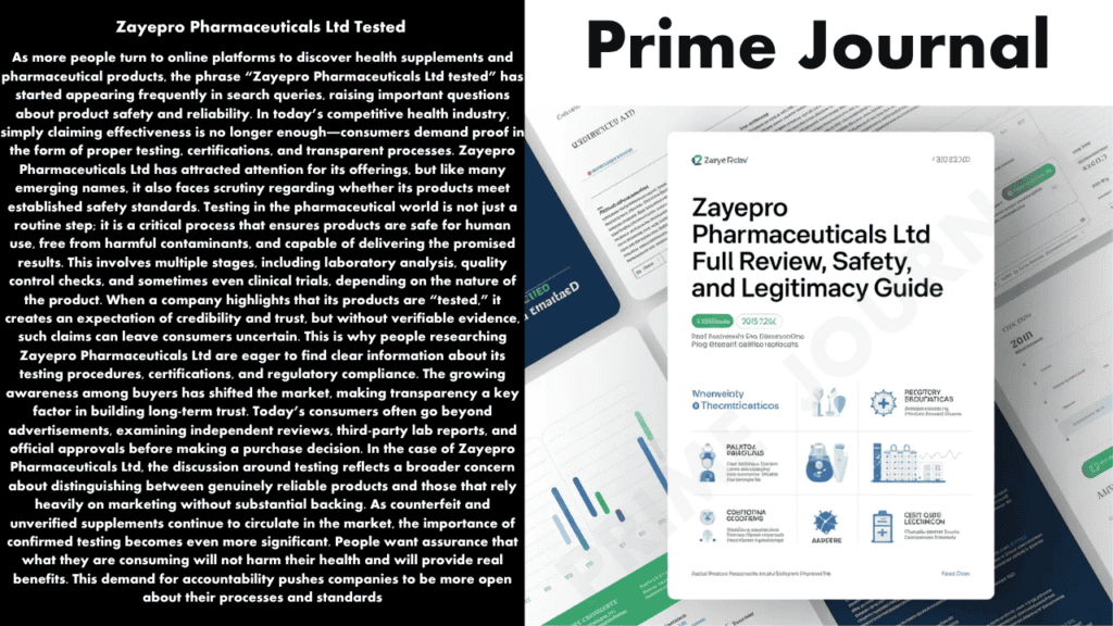 Zayepro Pharmaceuticals Ltd Tested