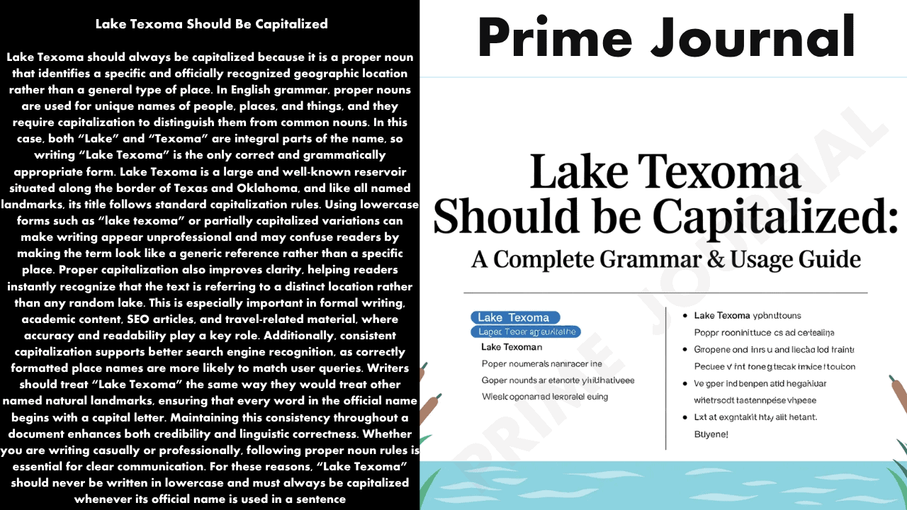 Lake Texoma Should Be Capitalized