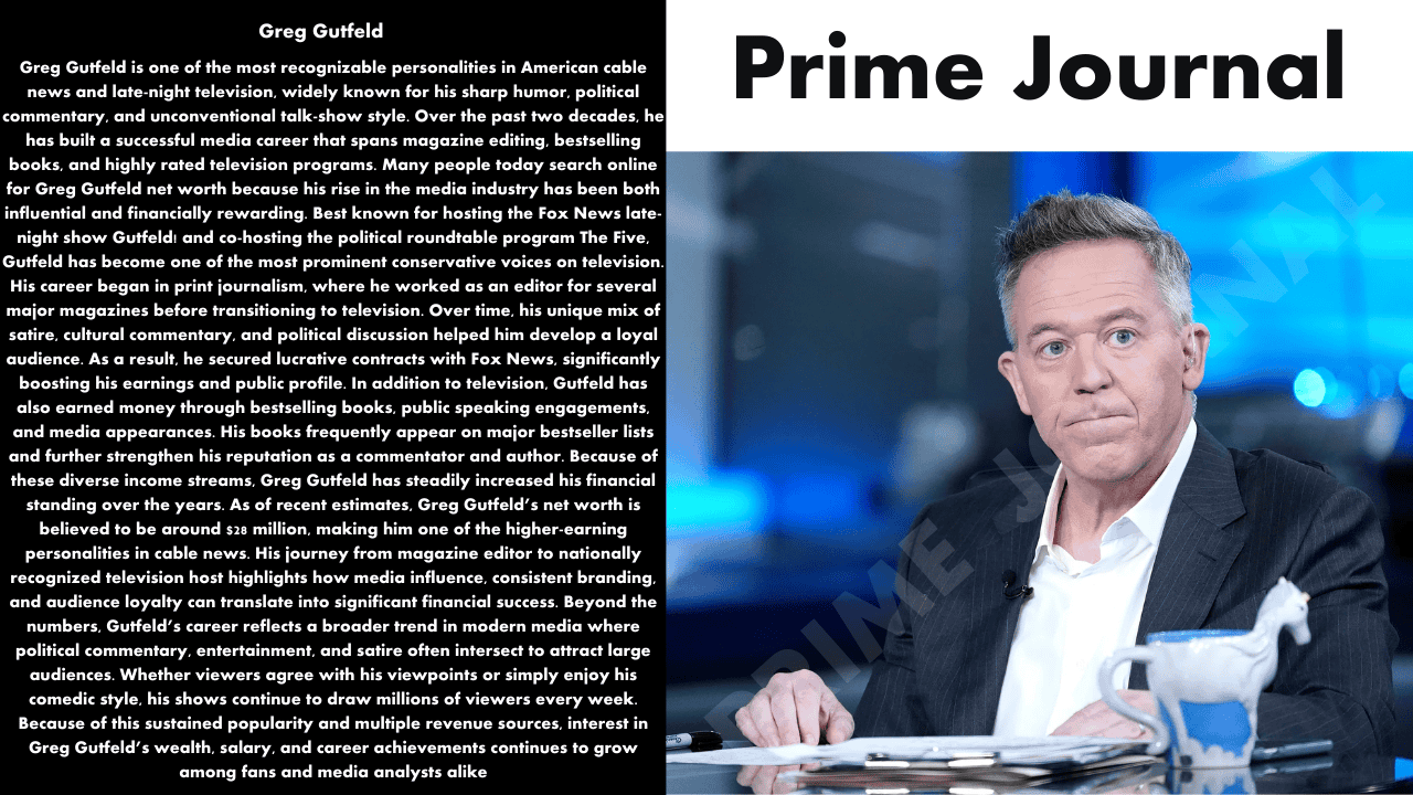 Greg Gutfeld Net Worth: Inside the Fortune of the Fox News Host