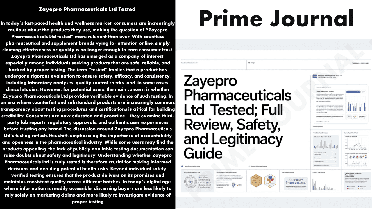 Zayepro Pharmaceuticals Ltd Tested