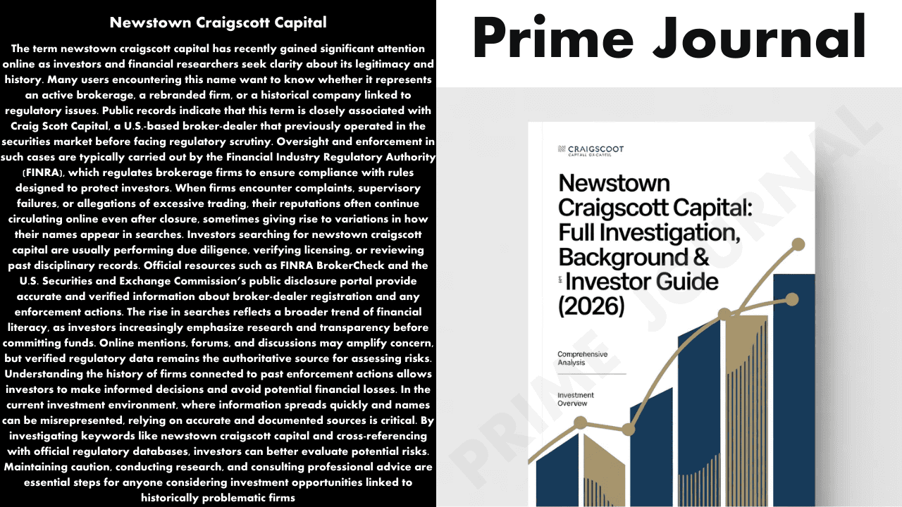 Newstown Craigscott Capital: Full Investigation, Background & Investor Guide (2026)