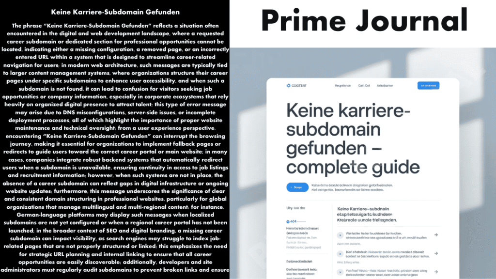 Keine Karriere-Subdomain Gefunden