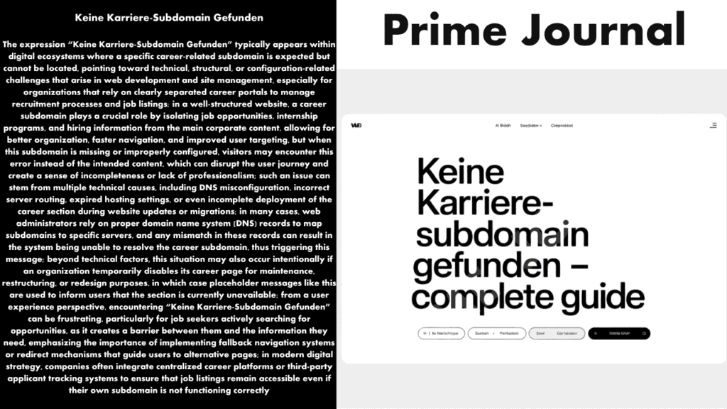 Keine Karriere-Subdomain Gefunden